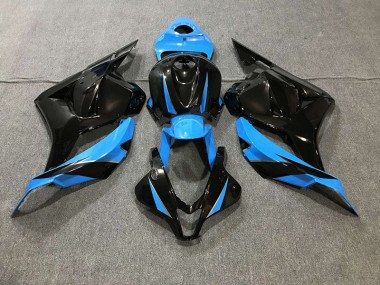 Glänzendes Schwarz & Himmelblau 2009-2012 Honda CBR600RR Motorrad Verkleidung
