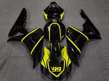Glänzendes Schwarz & Leuchtendes Gelb 2006-2007 Honda CBR1000RR Motorrad Verkleidung