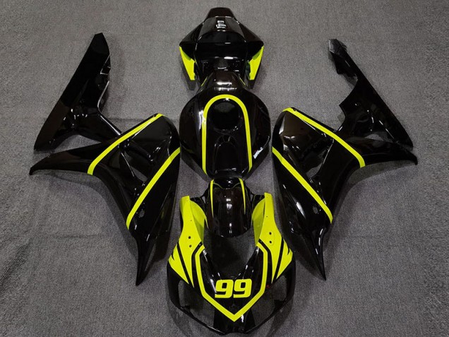 Glänzendes Schwarz & Leuchtendes Gelb 2006-2007 Honda CBR1000RR Motorrad Verkleidung Glänzendes Schwarz & Leuchtendes Gelb 2006-2007 Honda CBR1000RR Motorrad Verkleidung