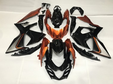 Glänzendes Schwarz & Orange Glänzend 2009-2016 Suzuki GSXR 1000 Motorrad Verkleidung