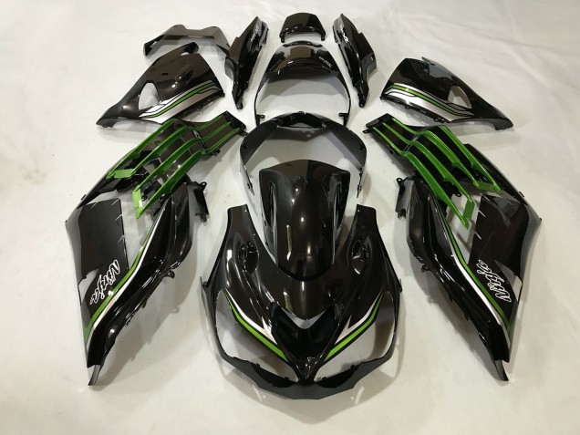 Glänzendes Schwarz & Schleimgrün 2012-2021 Kawasaki ZX14R Motorrad Verkleidung Glänzendes Schwarz & Schleimgrün 2012-2021 Kawasaki ZX14R Motorrad Verkleidung