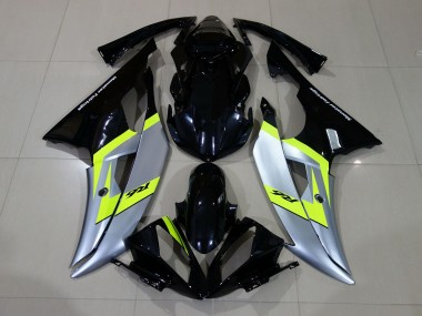 Glänzendes Schwarz & Silber 2008-2016 Yamaha R6 Motorrad Verkleidung