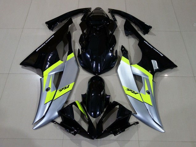 Glänzendes Schwarz & Silber 2008-2016 Yamaha R6 Motorrad Verkleidung Glänzendes Schwarz & Silber 2008-2016 Yamaha R6 Motorrad Verkleidung