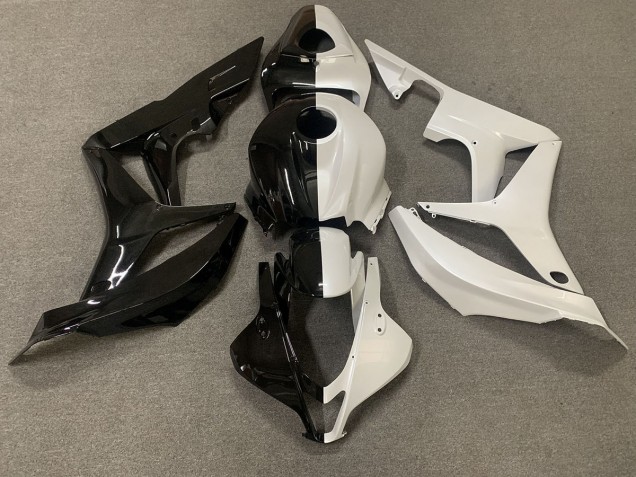 Glänzendes Schwarz/Weiß-Split 2007-2008 Honda CBR600RR Motorrad Verkleidung Glänzendes Schwarz/Weiß-Split 2007-2008 Honda CBR600RR Motorrad Verkleidung