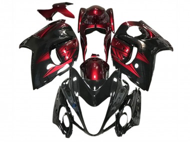 Glänzendes Schwarz & Tiefrot 2008-2020 Suzuki GSXR 1300 Motorrad Verkleidung