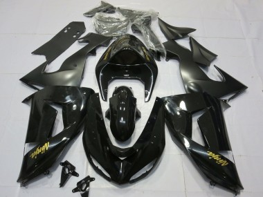 Glänzendes Schwarzes Gold 2006-2007 Kawasaki ZX10R Motorrad Verkleidung