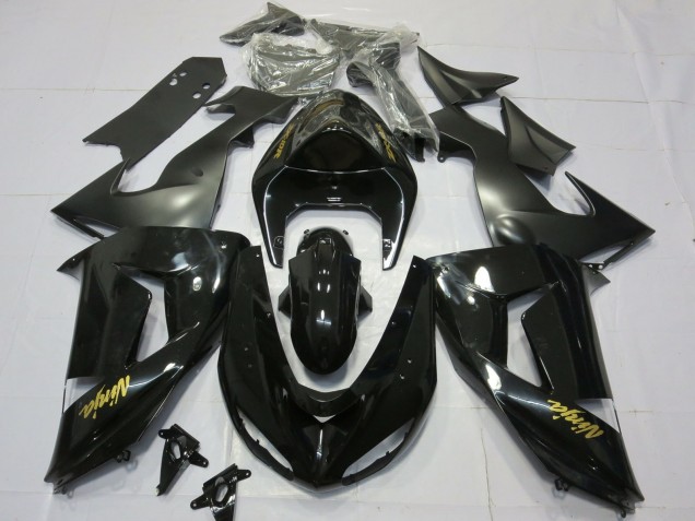Glänzendes Schwarzes Gold 2006-2007 Kawasaki ZX10R Motorrad Verkleidung Glänzendes Schwarzes Gold 2006-2007 Kawasaki ZX10R Motorrad Verkleidung