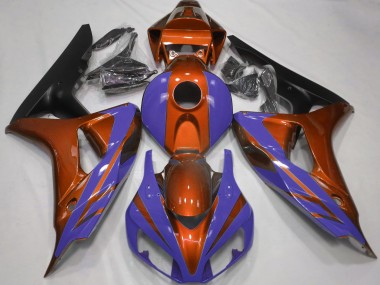 Glanzorange & Tiefes Blau 2006-2007 Honda CBR1000RR Motorrad Verkleidung