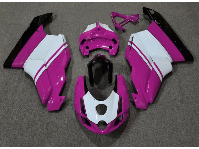 Glanzrosa & Weiß 2003-2004 Ducati 749 999 Motorrad Verkleidung Glanzrosa & Weiß 2003-2004 Ducati 749 999 Motorrad Verkleidung