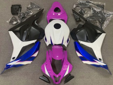 Glanzrosa Weiß & Blau 2009-2012 Honda CBR600RR Motorrad Verkleidung