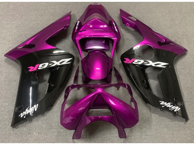 Glanzrosa & Schwarz 2003-2004 Kawasaki ZX6R Motorrad Verkleidung Glanzrosa & Schwarz 2003-2004 Kawasaki ZX6R Motorrad Verkleidung