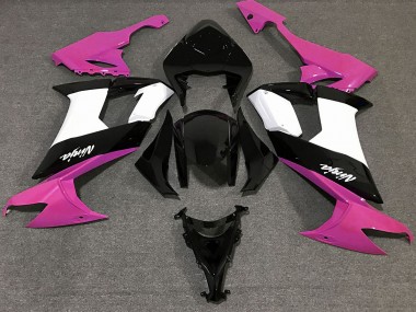 Glanzrosa Schwarz & Weiß 2008-2010 Kawasaki ZX10R Motorrad Verkleidung