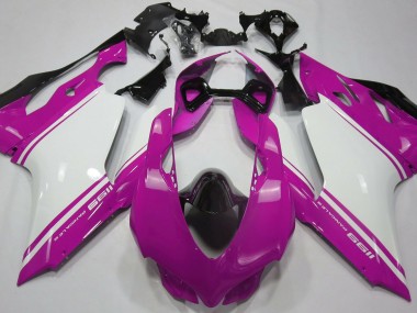 Glanzrosa Weiß & Schwarz 2011-2014 Ducati 1199 Motorrad Verkleidung