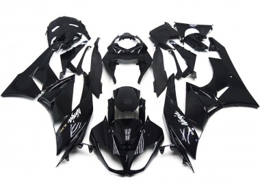 Glattes Schwarz Glänzend 2009-2012 Kawasaki ZX6R Motorrad Verkleidung