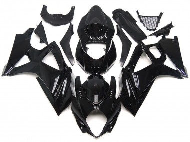Glattes Schwarz Glänzend Stil 2007-2008 Suzuki GSXR 1000 Motorrad Verkleidung