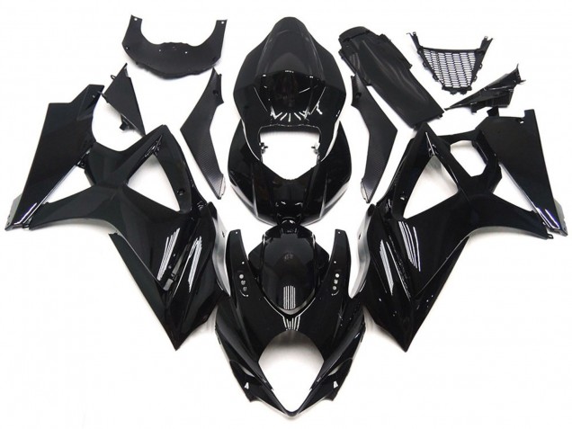 Glattes Schwarz Glänzend Stil 2007-2008 Suzuki GSXR 1000 Motorrad Verkleidung Glattes Schwarz Glänzend Stil 2007-2008 Suzuki GSXR 1000 Motorrad Verkleidung