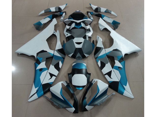 Gletscherblauer Schnee Tarnung 2008-2016 Yamaha R6 Motorrad Verkleidung Gletscherblauer Schnee Tarnung 2008-2016 Yamaha R6 Motorrad Verkleidung