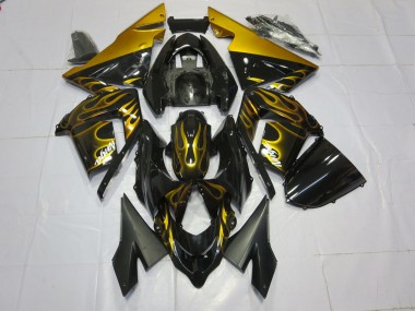 Gold Flamme 2004-2005 Kawasaki ZX10R Motorrad Verkleidung