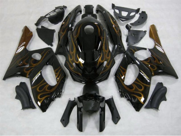 Gold Flamme Glänzend 1998-2007 Yamaha YZF600 Motorrad Verkleidung Gold Flamme Glänzend 1998-2007 Yamaha YZF600 Motorrad Verkleidung
