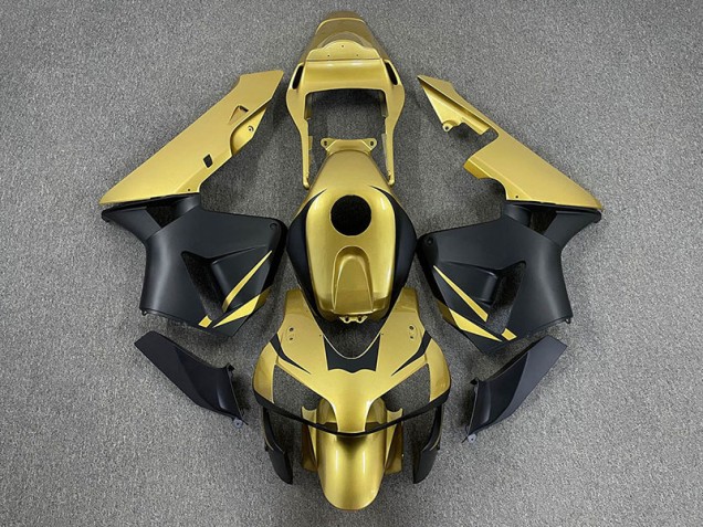 Gold & Matt Schwarz 2003-2004 Honda CBR600RR Motorrad Verkleidung Gold & Matt Schwarz 2003-2004 Honda CBR600RR Motorrad Verkleidung
