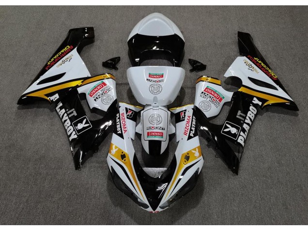 Gold Playboy 2005-2006 Kawasaki ZX6R Motorrad Verkleidung Gold Playboy 2005-2006 Kawasaki ZX6R Motorrad Verkleidung