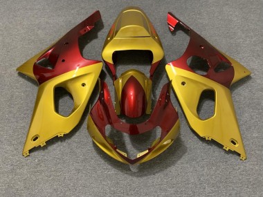 Gold & Rot 2000-2002 Suzuki GSXR 1000 Motorrad Verkleidung