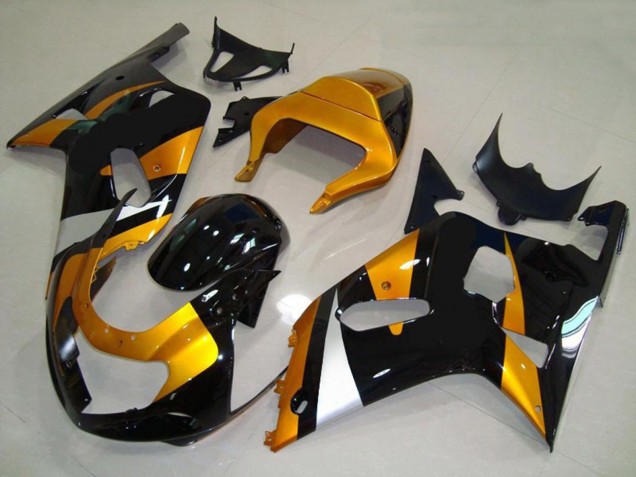 Gold & Schwarz 2001-2003 Suzuki GSXR 600-750 Motorrad Verkleidung Gold & Schwarz 2001-2003 Suzuki GSXR 600-750 Motorrad Verkleidung