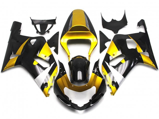 Gold & Schwarz Glänzend 2001-2003 Suzuki GSXR 600-750 Motorrad Verkleidung