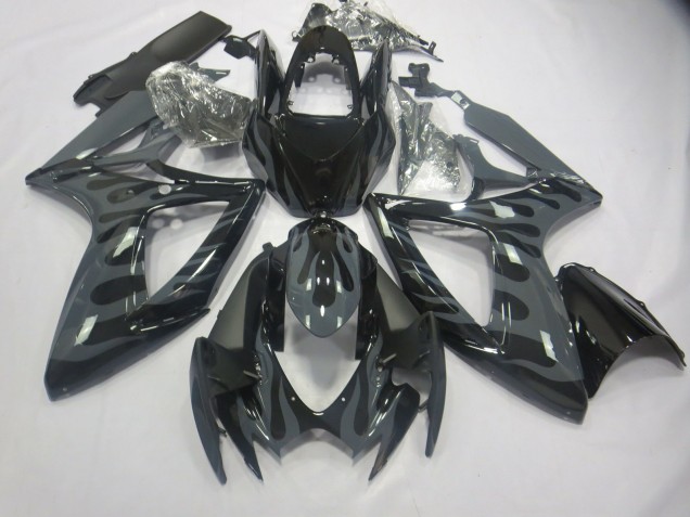 Grau Flamme 2006-2007 Suzuki GSXR 600-750 Motorrad Verkleidung Grau Flamme 2006-2007 Suzuki GSXR 600-750 Motorrad Verkleidung