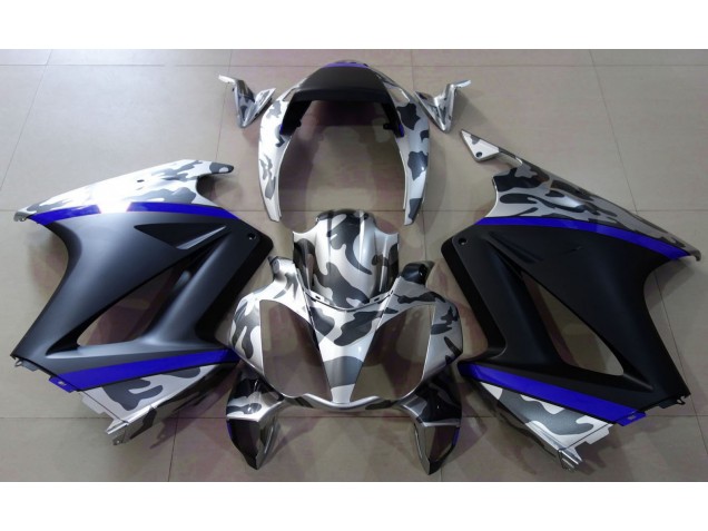Grau Tarnung & Blau 2002-2012 Honda VFR800 Motorrad Verkleidung Grau Tarnung & Blau 2002-2012 Honda VFR800 Motorrad Verkleidung