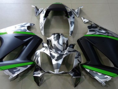Grau Tarnung & Grün 2002-2012 Honda VFR800 Motorrad Verkleidung