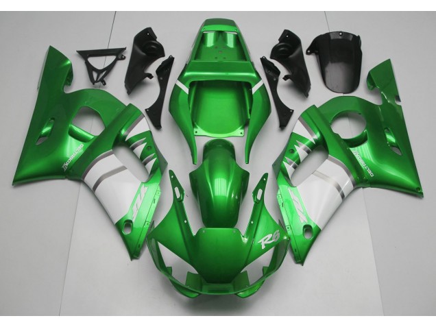 Grün-Weiß 1998-2002 Yamaha R6 Motorrad Verkleidung Grün-Weiß 1998-2002 Yamaha R6 Motorrad Verkleidung