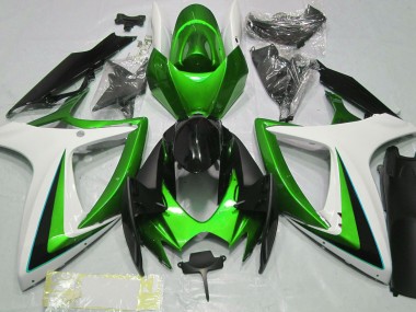 Grün-Weiß 2006-2007 Suzuki GSXR 600-750 Motorrad Verkleidung