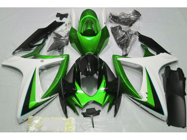 Grün-Weiß 2006-2007 Suzuki GSXR 600-750 Motorrad Verkleidung Grün-Weiß 2006-2007 Suzuki GSXR 600-750 Motorrad Verkleidung