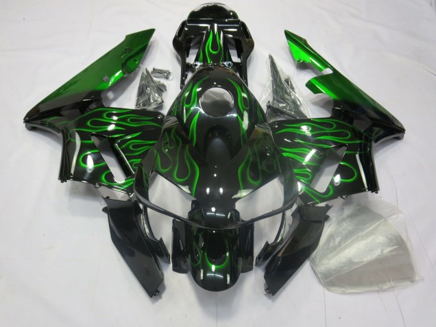 Grün Flamme 2003-2004 Honda CBR600RR Motorrad Verkleidung Grün Flamme 2003-2004 Honda CBR600RR Motorrad Verkleidung