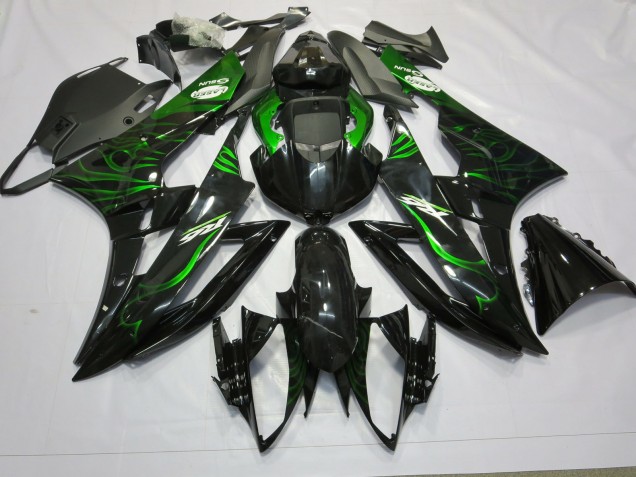 Grün Flamme 2006-2007 Yamaha R6 Motorrad Verkleidung Grün Flamme 2006-2007 Yamaha R6 Motorrad Verkleidung
