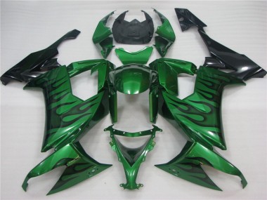 Grün Flamme 2008-2010 Kawasaki ZX10R Motorrad Verkleidung
