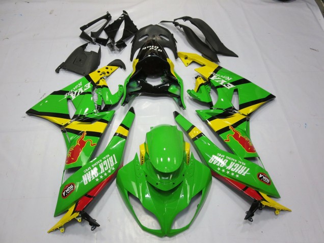 Grün Gelb 2009-2012 Kawasaki ZX6R Motorrad Verkleidung Grün Gelb 2009-2012 Kawasaki ZX6R Motorrad Verkleidung