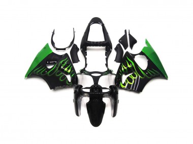 Grün Glänzend Flame Uni 2000-2002 Kawasaki ZX6R Motorrad Verkleidung