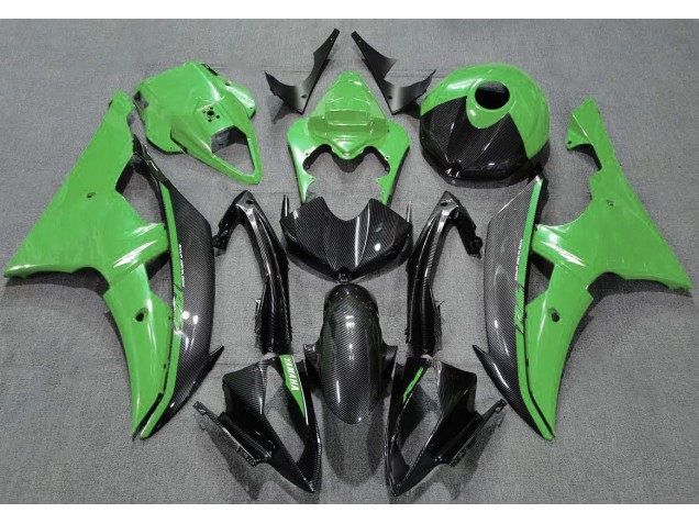 Grün Glänzend & Kohlefaser 2008-2016 Yamaha R6 Motorrad Verkleidung Grün Glänzend & Kohlefaser 2008-2016 Yamaha R6 Motorrad Verkleidung