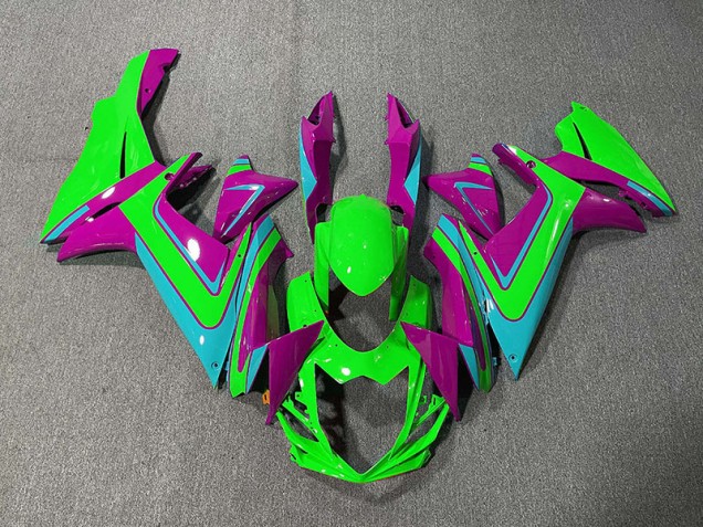 Grün Hellblau & Magenta 2011-2024 Suzuki GSXR 600-750 Motorrad Verkleidung Grün Hellblau & Magenta 2011-2024 Suzuki GSXR 600-750 Motorrad Verkleidung