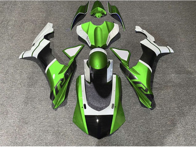 Grün & Kohlefaser Akzente 2015-2019 Yamaha R1 Motorrad Verkleidung Grün & Kohlefaser Akzente 2015-2019 Yamaha R1 Motorrad Verkleidung
