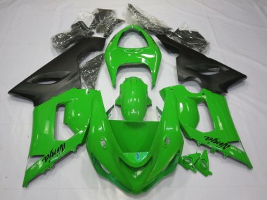 Grün Schwarz 2005-2006 Kawasaki ZX6R Motorrad Verkleidung