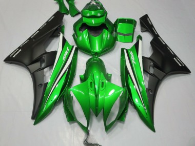 Grün Schwarz & Weiß 2006-2007 Yamaha R6 Motorrad Verkleidung