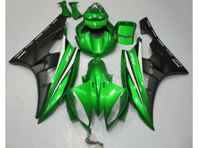 Grün Schwarz & Weiß 2006-2007 Yamaha R6 Motorrad Verkleidung Grün Schwarz & Weiß 2006-2007 Yamaha R6 Motorrad Verkleidung