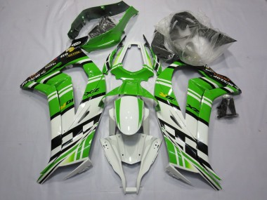Grün-Weiß-Schwarz 2011-2015 Kawasaki ZX10R Motorrad Verkleidung