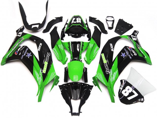 Grün & Schwarz 2016-2019 Kawasaki ZX10R Motorrad Verkleidung Grün & Schwarz 2016-2019 Kawasaki ZX10R Motorrad Verkleidung