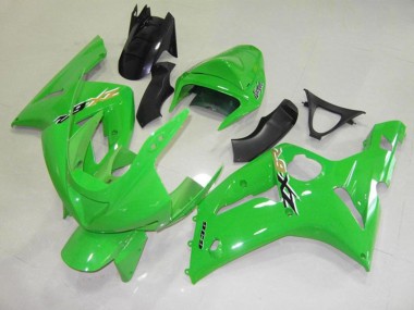 Grün Schwarz Cheq 2003-2004 Kawasaki ZX6R Motorrad Verkleidung