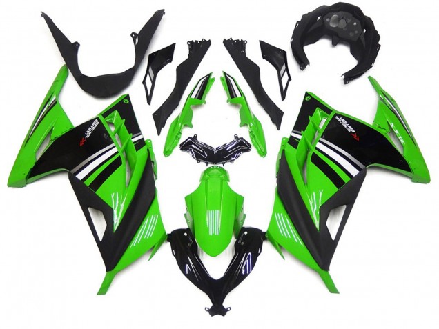Grün Schwarz & Weiß Glänzend 2013-2018 Kawasaki Ninja 300 Motorrad Verkleidung Grün Schwarz & Weiß Glänzend 2013-2018 Kawasaki Ninja 300 Motorrad Verkleidung
