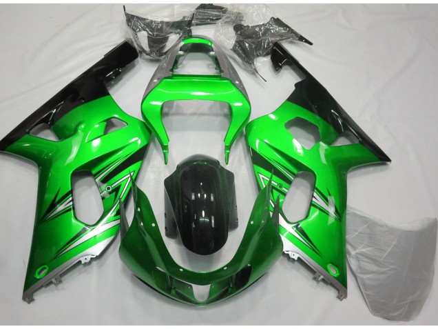 Grün & Silber 2001-2003 Suzuki GSXR 600-750 Motorrad Verkleidung Grün & Silber 2001-2003 Suzuki GSXR 600-750 Motorrad Verkleidung